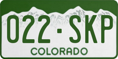 CO license plate 022SKP