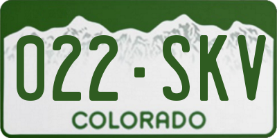 CO license plate 022SKV
