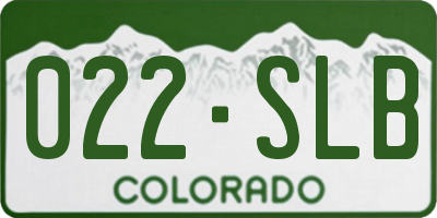 CO license plate 022SLB