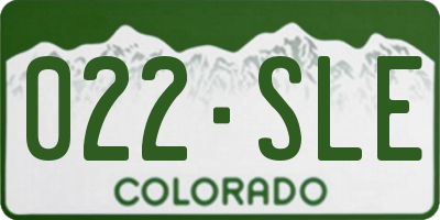 CO license plate 022SLE