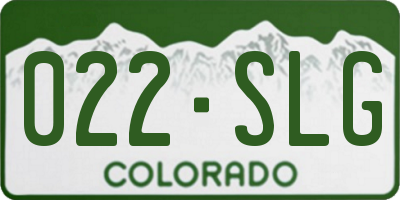 CO license plate 022SLG