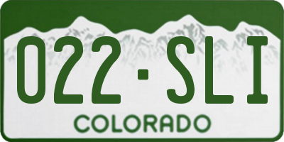 CO license plate 022SLI