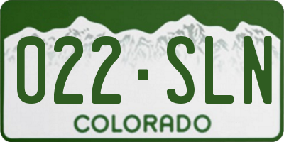 CO license plate 022SLN