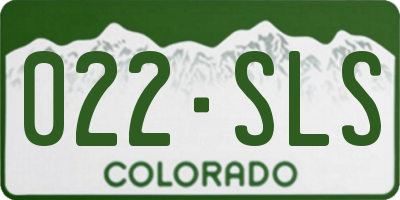 CO license plate 022SLS