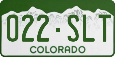 CO license plate 022SLT