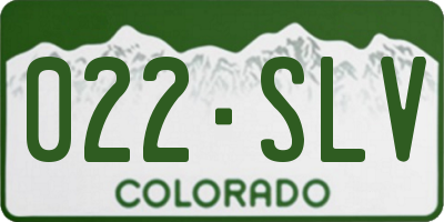 CO license plate 022SLV