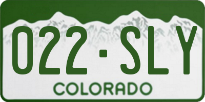 CO license plate 022SLY