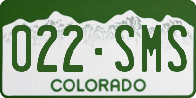 CO license plate 022SMS