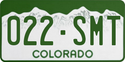 CO license plate 022SMT