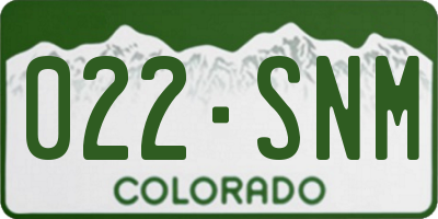 CO license plate 022SNM