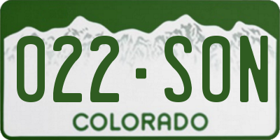CO license plate 022SON