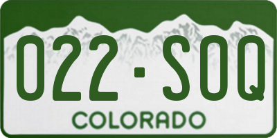 CO license plate 022SOQ