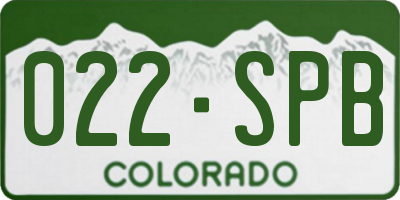 CO license plate 022SPB