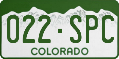 CO license plate 022SPC