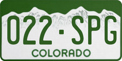 CO license plate 022SPG