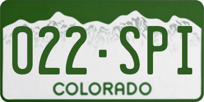 CO license plate 022SPI