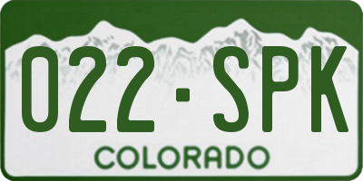 CO license plate 022SPK