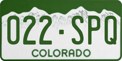 CO license plate 022SPQ