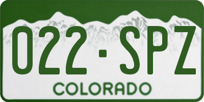 CO license plate 022SPZ