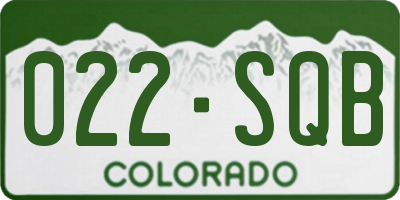 CO license plate 022SQB