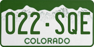 CO license plate 022SQE