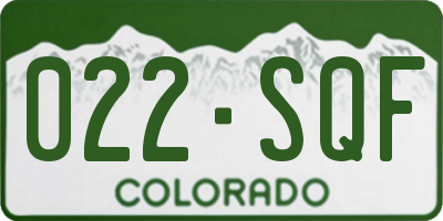CO license plate 022SQF