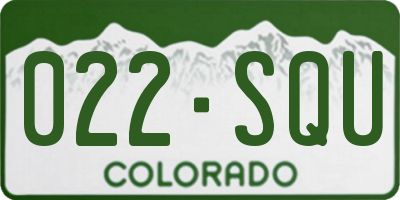 CO license plate 022SQU