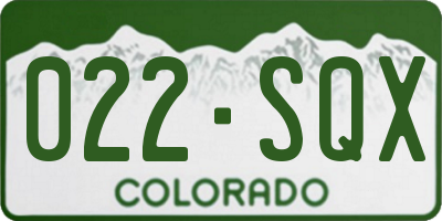 CO license plate 022SQX