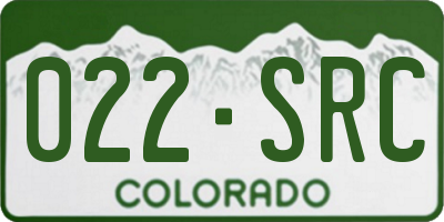 CO license plate 022SRC
