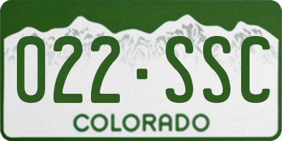 CO license plate 022SSC