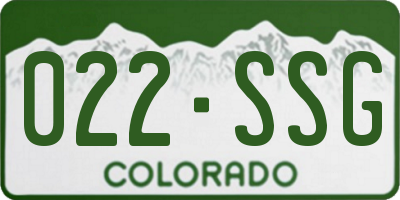 CO license plate 022SSG