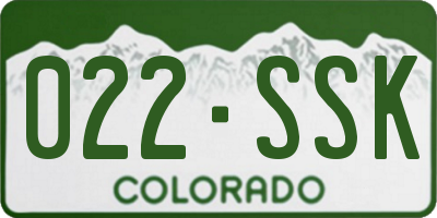 CO license plate 022SSK