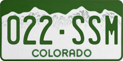 CO license plate 022SSM