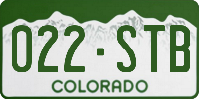 CO license plate 022STB