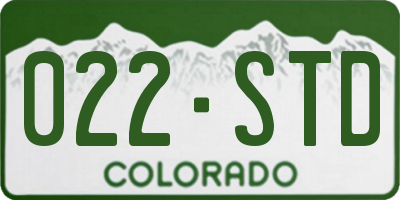 CO license plate 022STD