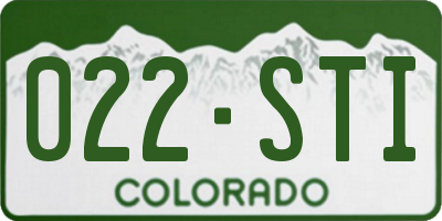 CO license plate 022STI