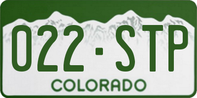 CO license plate 022STP