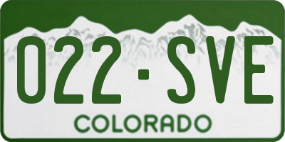 CO license plate 022SVE
