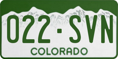 CO license plate 022SVN