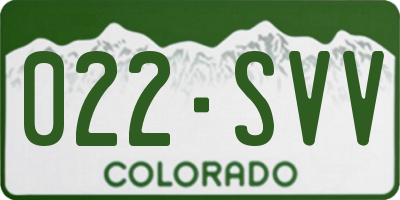 CO license plate 022SVV