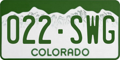 CO license plate 022SWG