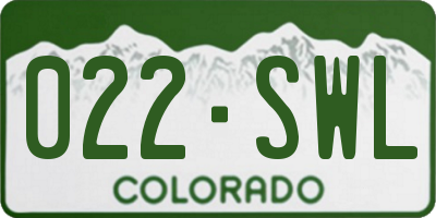 CO license plate 022SWL