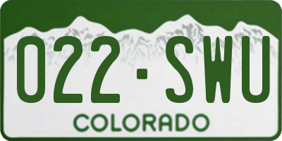 CO license plate 022SWU