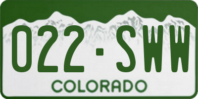 CO license plate 022SWW