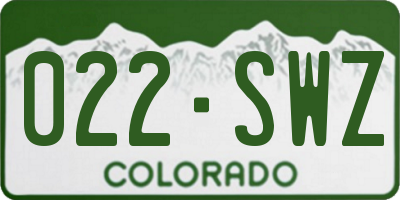CO license plate 022SWZ