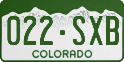 CO license plate 022SXB