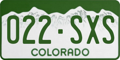 CO license plate 022SXS