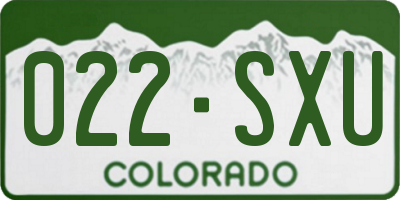 CO license plate 022SXU