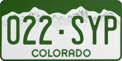 CO license plate 022SYP