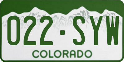 CO license plate 022SYW
